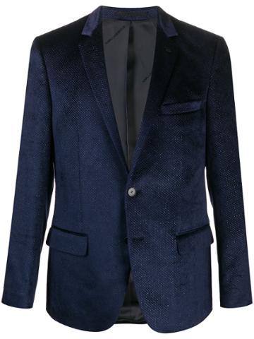 Karl Lagerfeld Clever Metallic-flocked Blazer - Blue