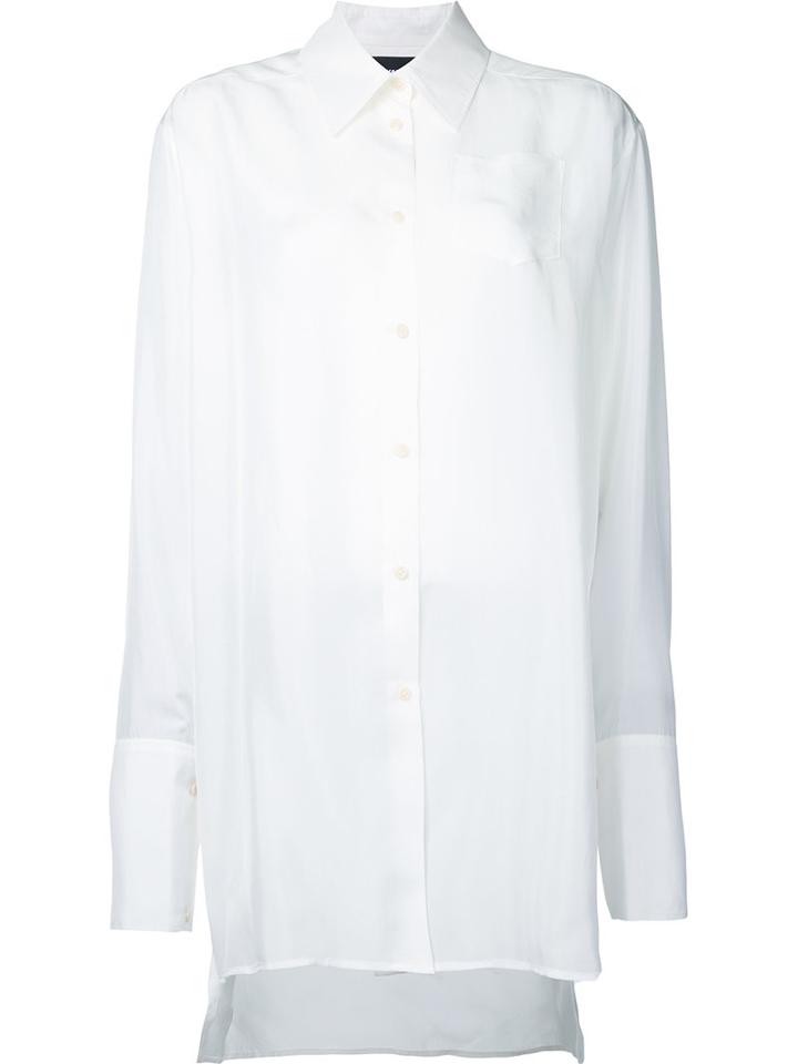 Yang Li - Wide Cuff Shirt - Women - Cupro - 44, White, Cupro