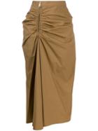 Givenchy Ruched Midi Skirt - Brown