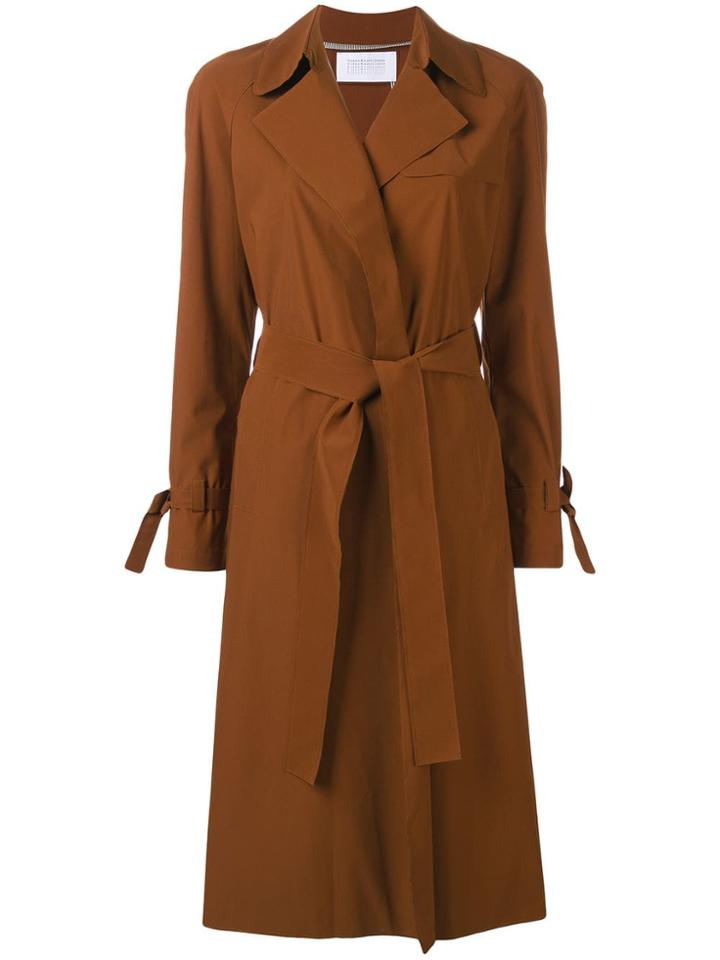 Harris Wharf London Belted Trench Coat - Brown