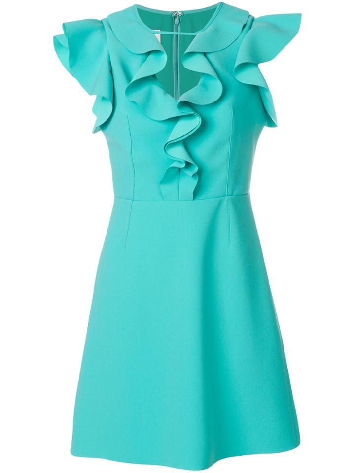 Pinko Ruffled Neck Dress - Green