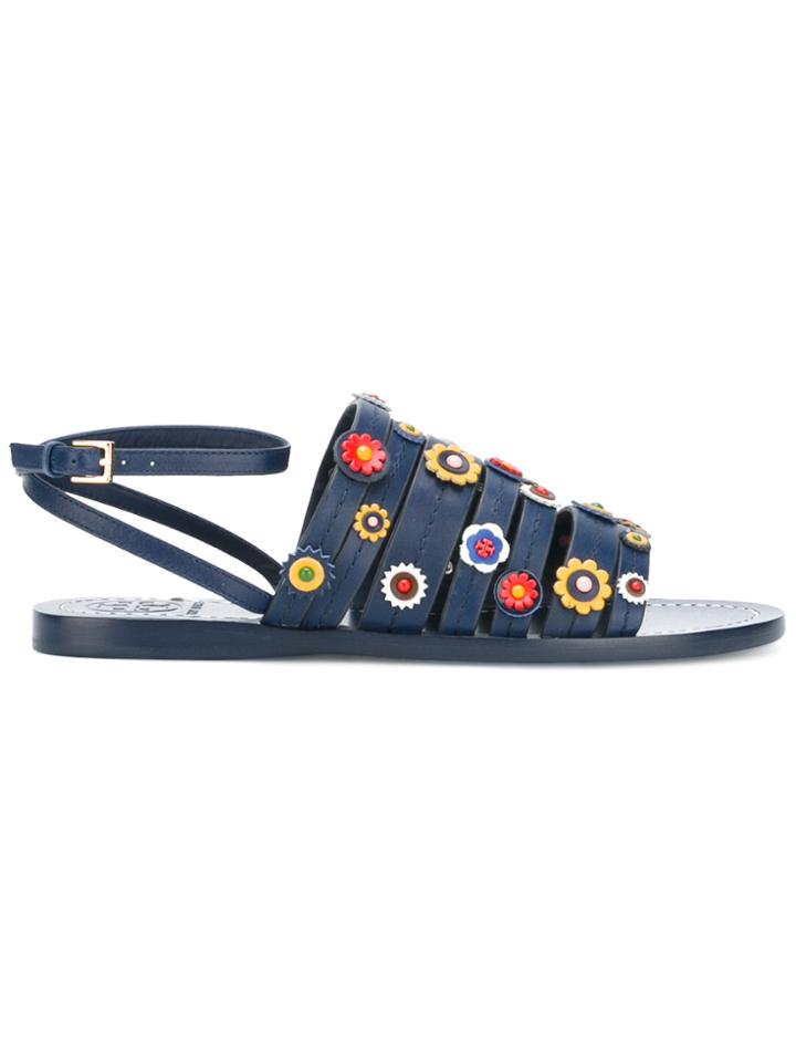 Tory Burch Marguerite Flat Sandals - Blue
