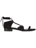 Thomas Wylde Lace Up Flat Sandals - Black