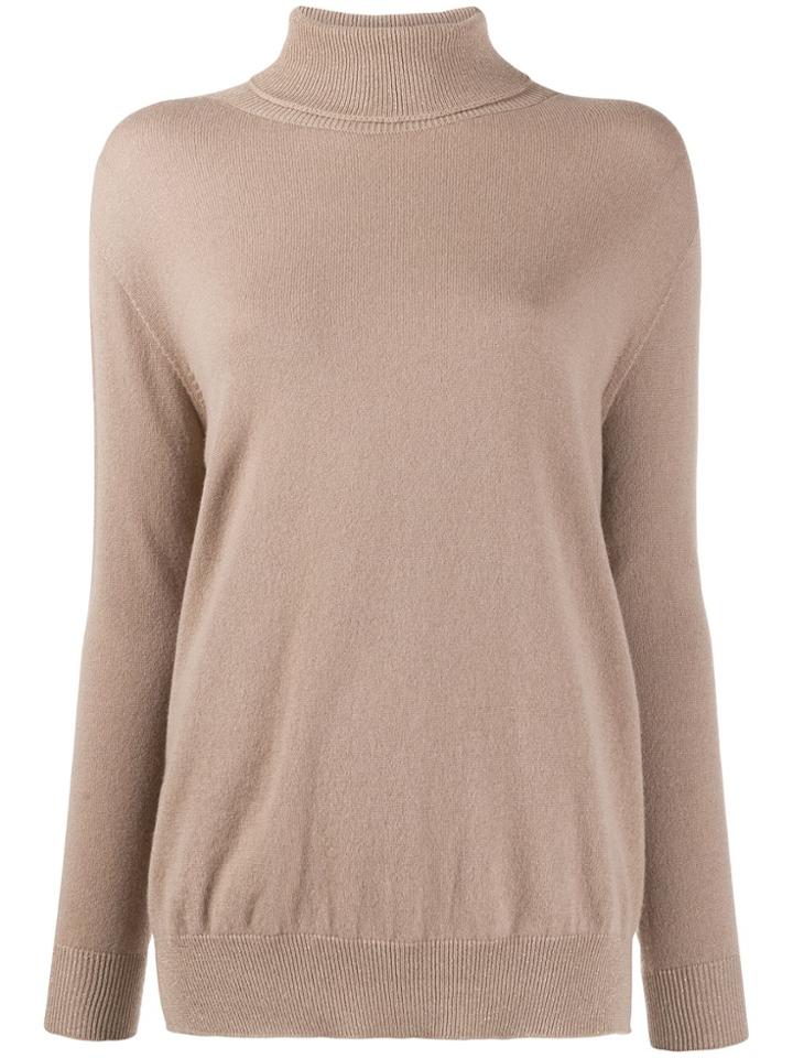 Peserico Ribbed Roll Neck Jumper - Neutrals