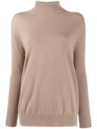 Peserico Ribbed Roll Neck Jumper - Neutrals