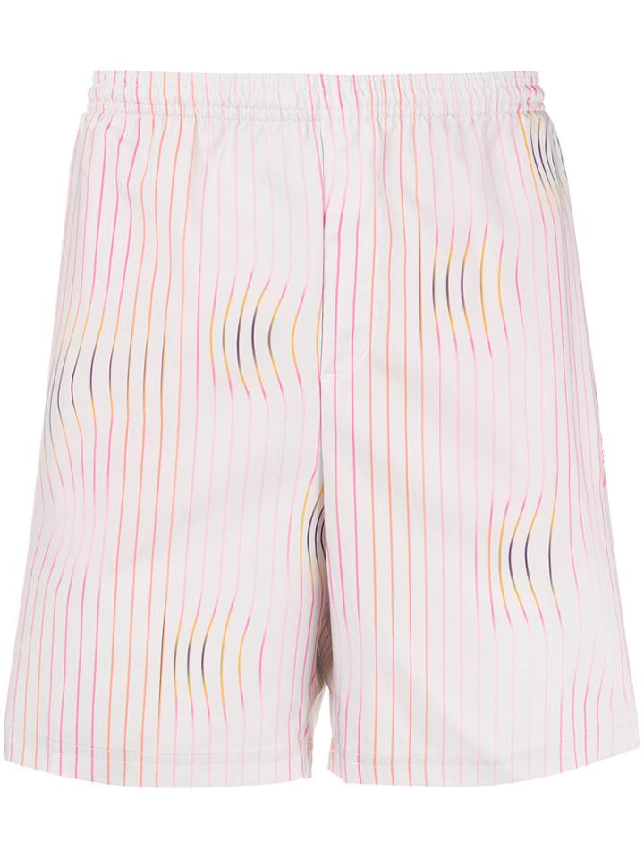 Adidas Warped Stripe Swim Shorts - White