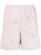Adidas Warped Stripe Swim Shorts - White
