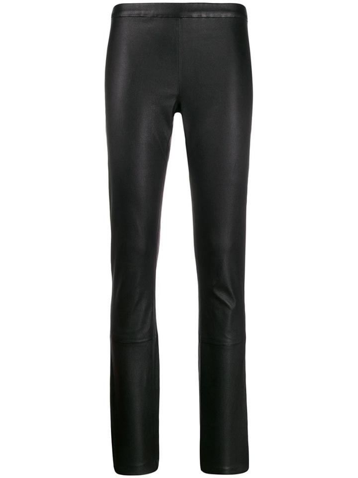 Haider Ackermann Slim Fit Leather Trousers - Black