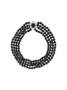 Chanel Vintage Floral Pearl Necklace, Women's, Black
