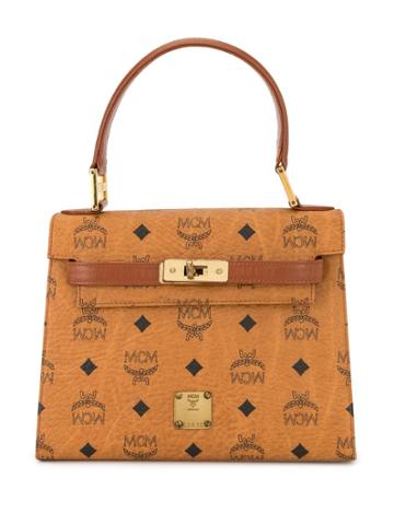 Mcm Pre-owned Logo Structured 2way Bag - Brown