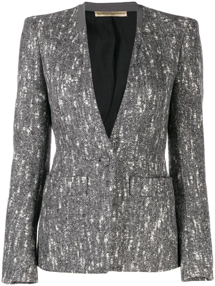 Balenciaga Pre-owned 2000's Marled Blazer Jacket - Grey