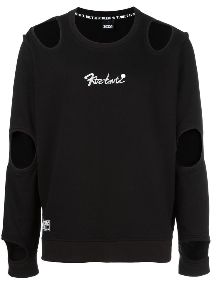 Ktz Cut-off Detail Longsleeved T-shirt - Black