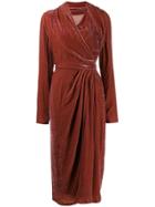 Rick Owens Velvet Wrap Dress - Pink