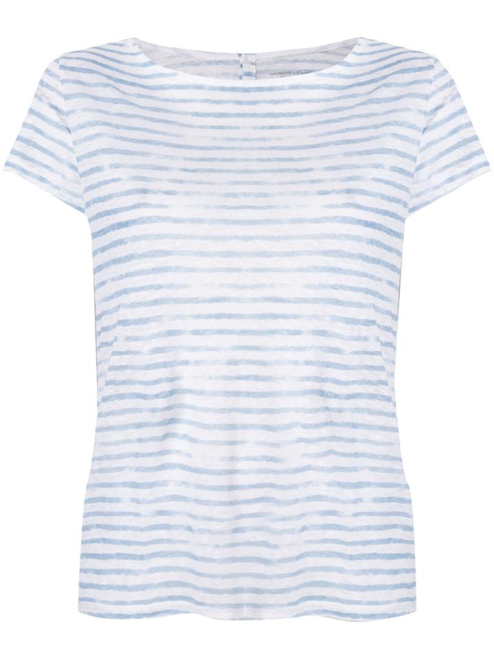 Majestic Filatures Striped Straight Hem T-shirt - White