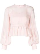 Ck Calvin Klein Pleated Ruffle Blouse - Pink