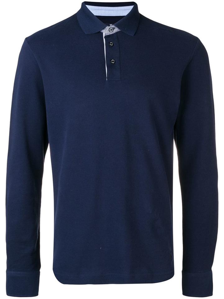 Hackett Longsleeved Polo Shirt - Blue