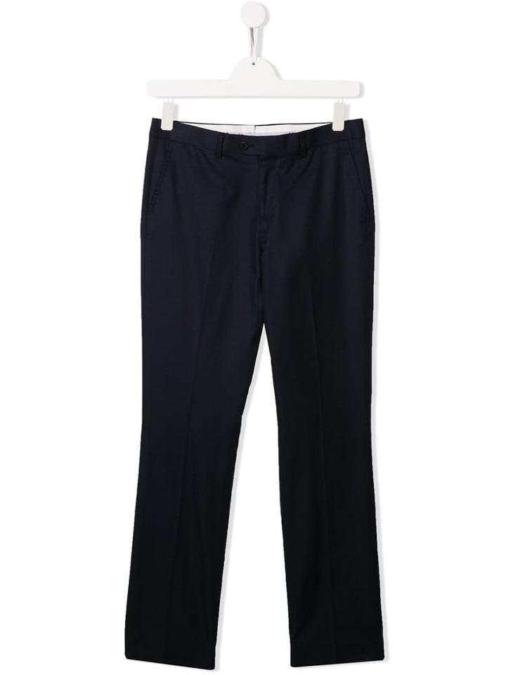 Isaia Kids Slim-fit Smart Trousers - Blue