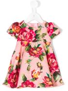 Dolce & Gabbana Kids - Rose Print Brocade Dress - Kids - Silk/cotton/viscose - 12 Mth, Pink/purple