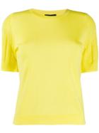 Escada Perforated Sleeve Knitted Top - Yellow