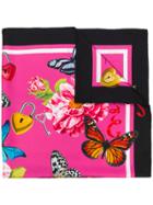 Dolce & Gabbana Butterfly Border Print Scarf - Pink & Purple