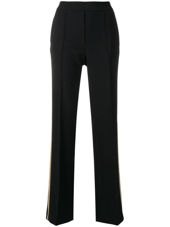 Luisa Cerano Side Stripe Straight Trousers - Black