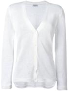 Brunello Cucinelli - V-neck Cardigan - Women - Silk/linen/flax/polyamide - M, White, Silk/linen/flax/polyamide