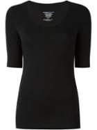 Majestic Filatures Scoop Neck T-shirt, Women's, Size: Iv, Black, Viscose/spandex/elastane