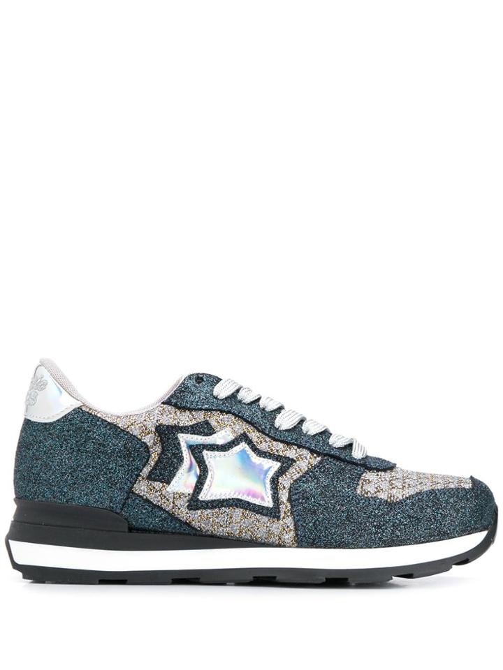 Atlantic Stars Vega Glitter Panelled Sneakers - Blue