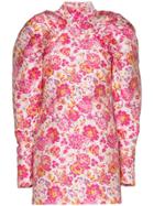 Rotate Floral Puff-sleeve Dress - Pink