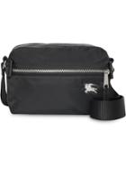 Burberry Ekd Aviator Nylon And Leather Crossbody Bag - Black