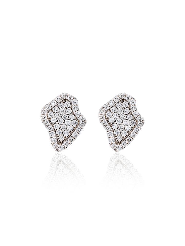 Kimberly Mcdonald Diamond Encrusted Stud Earrings - Metallic