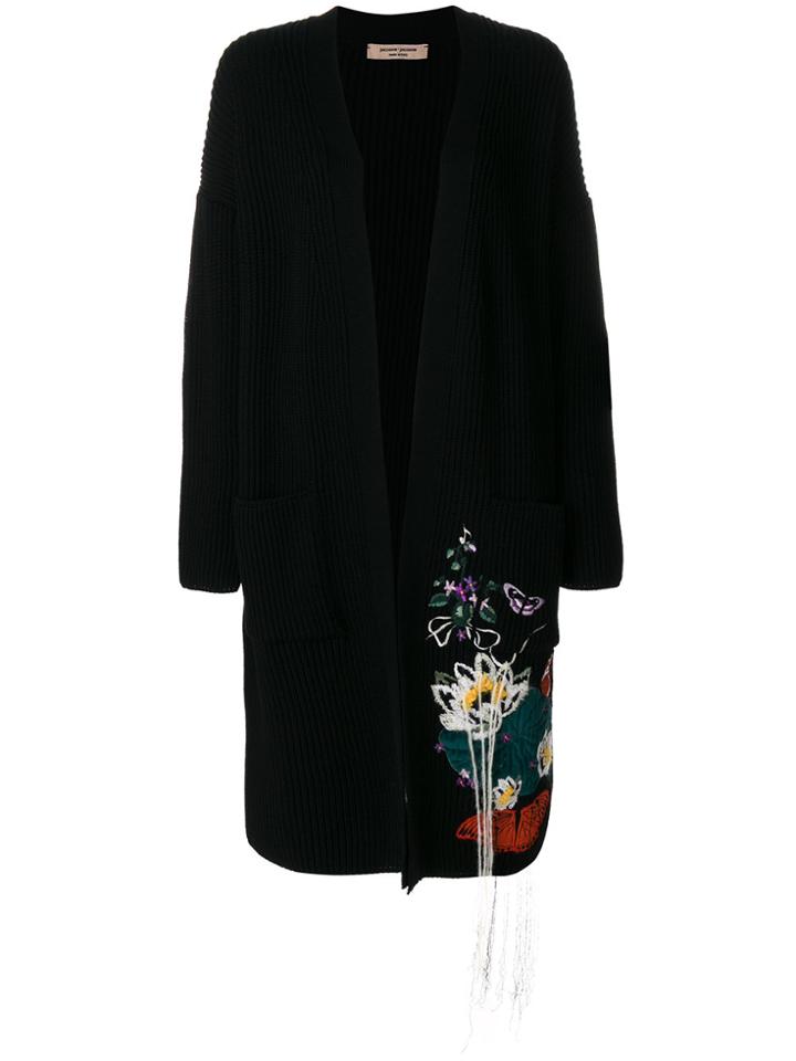 Piccione. Piccione Embroidered Cardigan - Black
