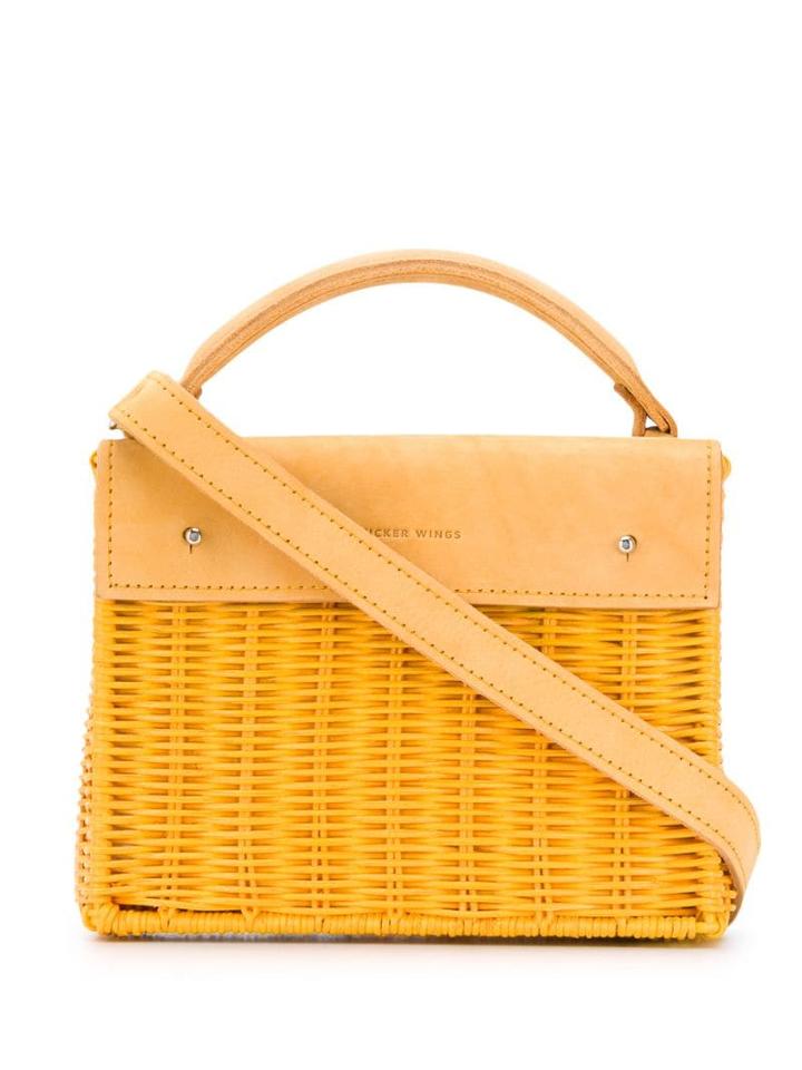 Wicker Wings Wicker Effect Tote Bag - Orange