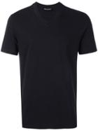 Neil Barrett - Double V-neck T-shirt - Men - Cotton - M, Black, Cotton