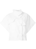 J.w. Anderson Buckled Wide Sleeve Top, Women's, Size: 8, White, Cotton