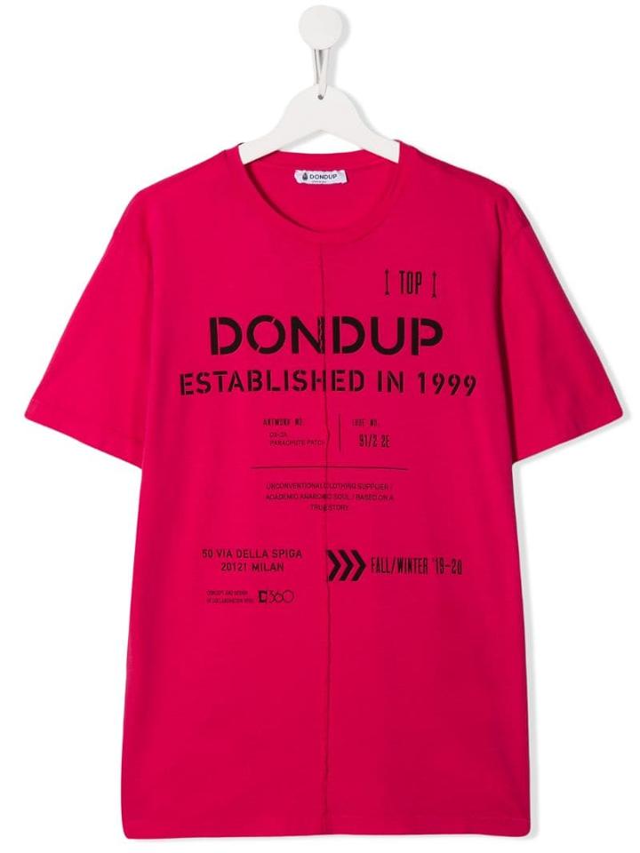 Dondup Kids Teen Cotton Printed T-shirt - Pink