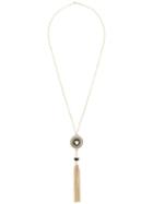 Versace Greca And Medusa Tassel Necklace, Women's, Metallic