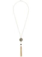 Versace Greca And Medusa Tassel Necklace, Women's, Metallic