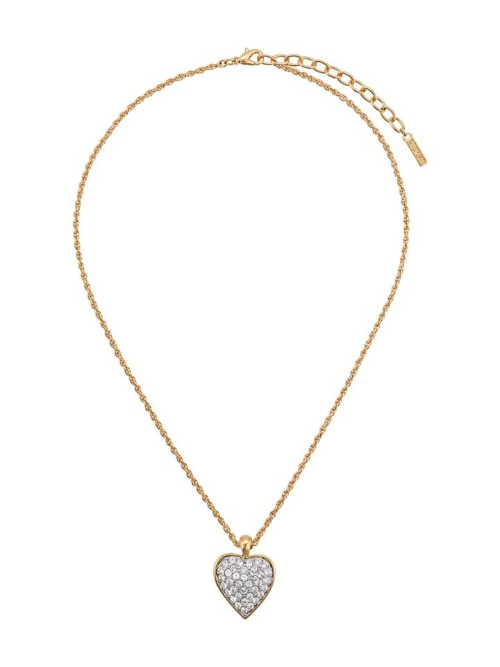 Susan Caplan Vintage 1980s Heart Pendant Necklace - Gold