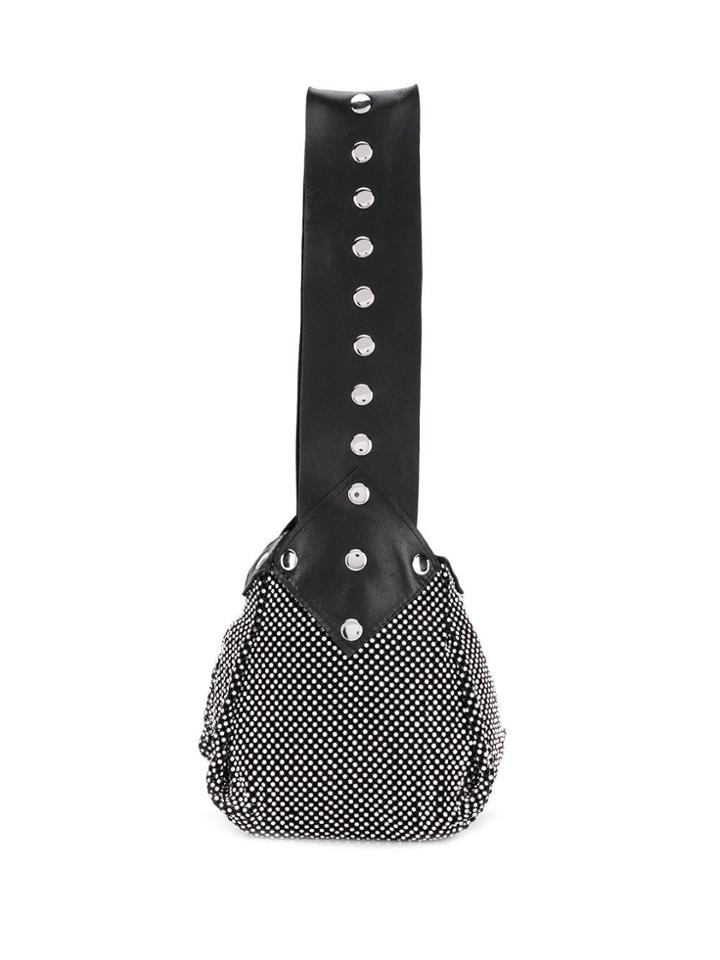 Christopher Kane Crystal Mesh Pouch Bag - Black