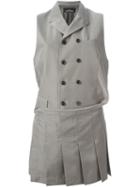 Comme Des Garçons Vintage Sleeveless Double Breasted Jacket, Women's, Size: Medium, Grey