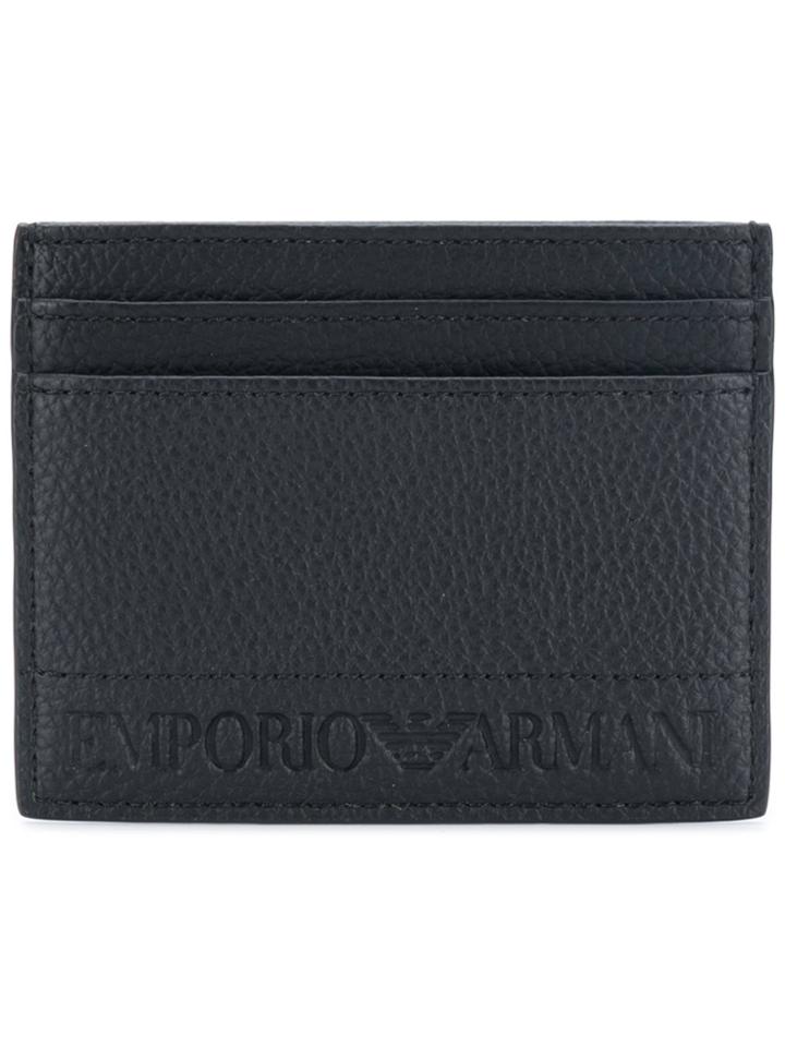 Emporio Armani Embossed Logo Card Holder - Black