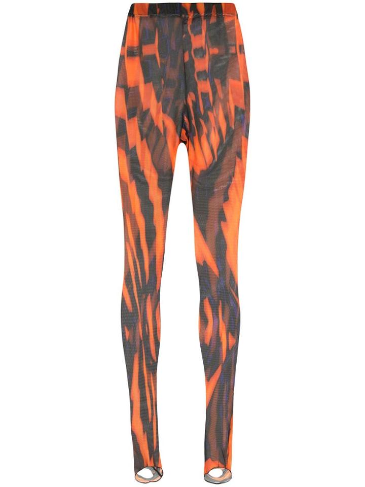 Chopova Lowena Optical-printed Mesh Leggings - Multicolour