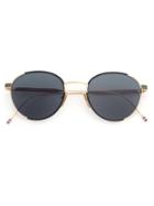 Thom Browne - Round Frame Sunglasses - Men - 12kt Gold/enamel/glass - One Size, Grey, 12kt Gold/enamel/glass