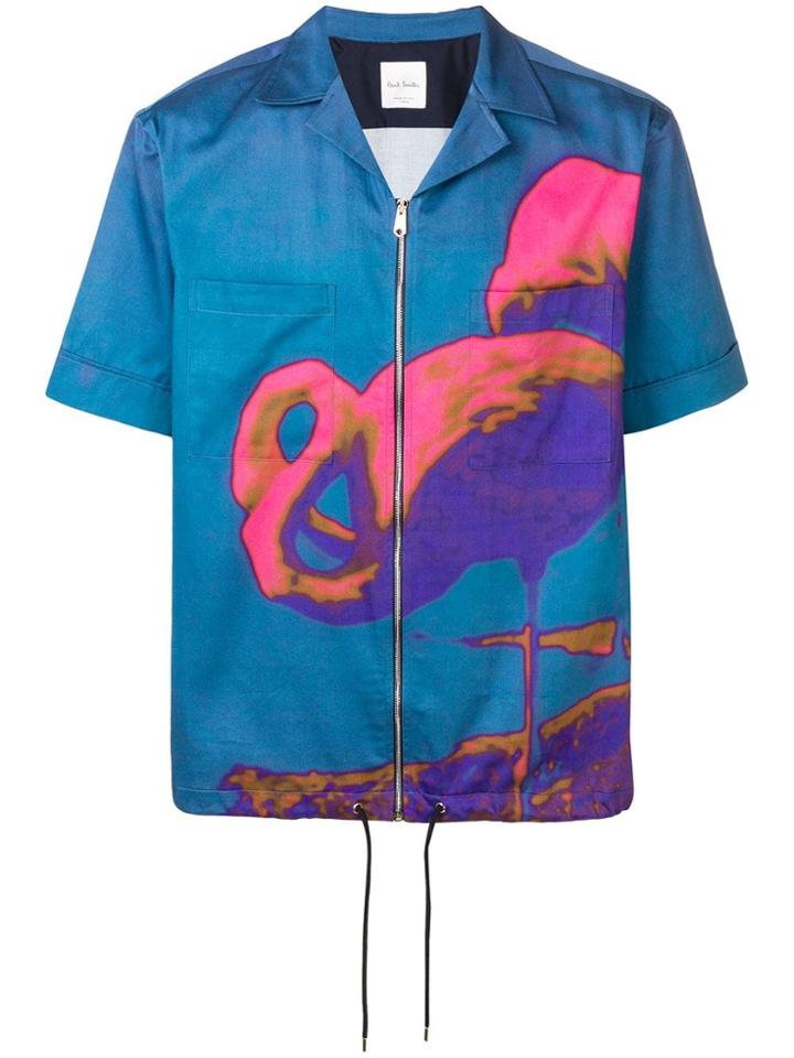 Paul Smith Flamingo Print Shirt - Blue