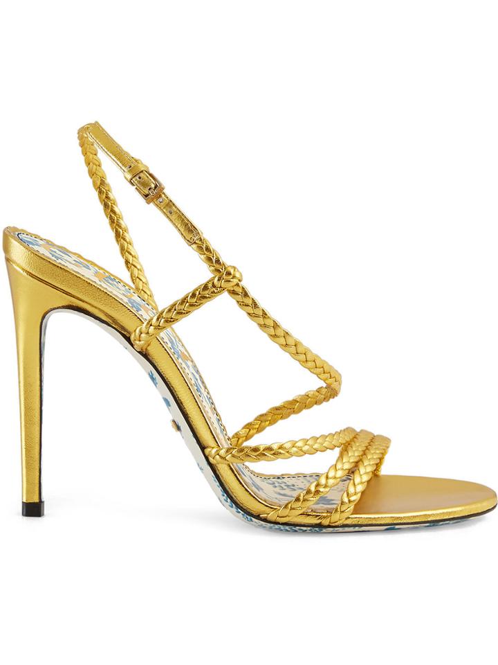 Gucci Braided Metallic Leather Sandals
