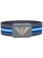 Armani Junior Woven Striped Belt, Boy's, Grey
