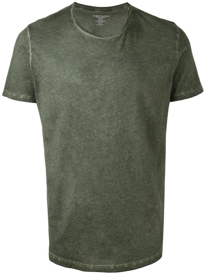 Majestic Filatures - Bleach Effect T-shirt - Men - Cotton - Xl, Green, Cotton