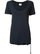 Ksubi Scoop Neck T-shirt, Women's, Size: Xs, Blue, Cotton/silk