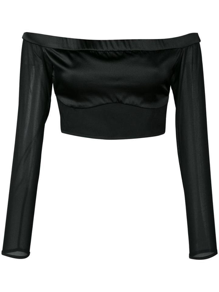 Kiki De Montparnasse Cage Off-shoulder Cropped Top - Black